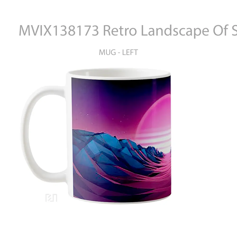 Mug Retro Landscape Of Sunset Gelas Pemandangan Alam - All-side / Desain