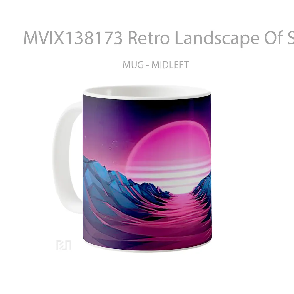 Mug Retro Landscape Of Sunset Gelas Pemandangan Alam - All-side / Desain