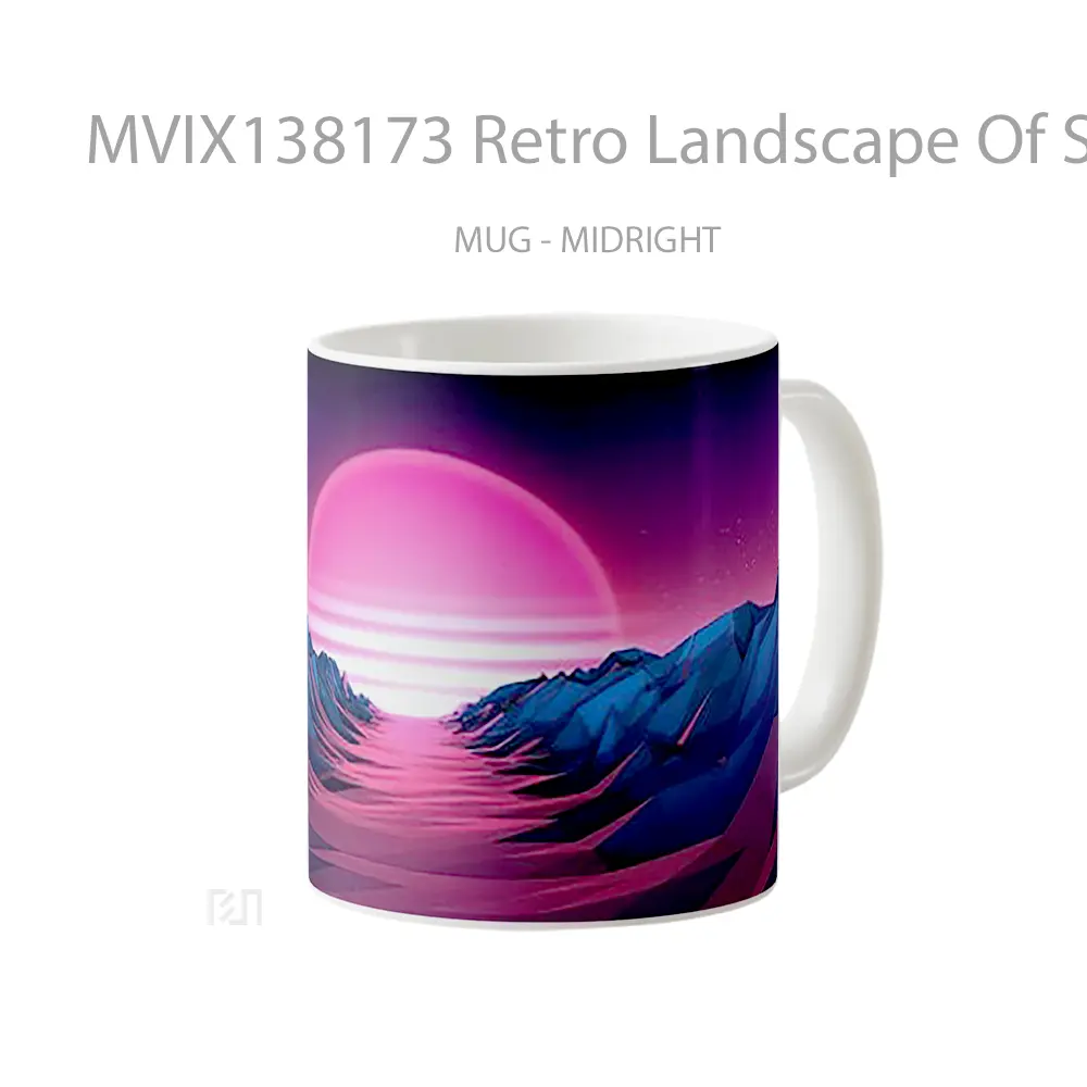 Mug Retro Landscape Of Sunset Gelas Pemandangan Alam - All-side / Desain