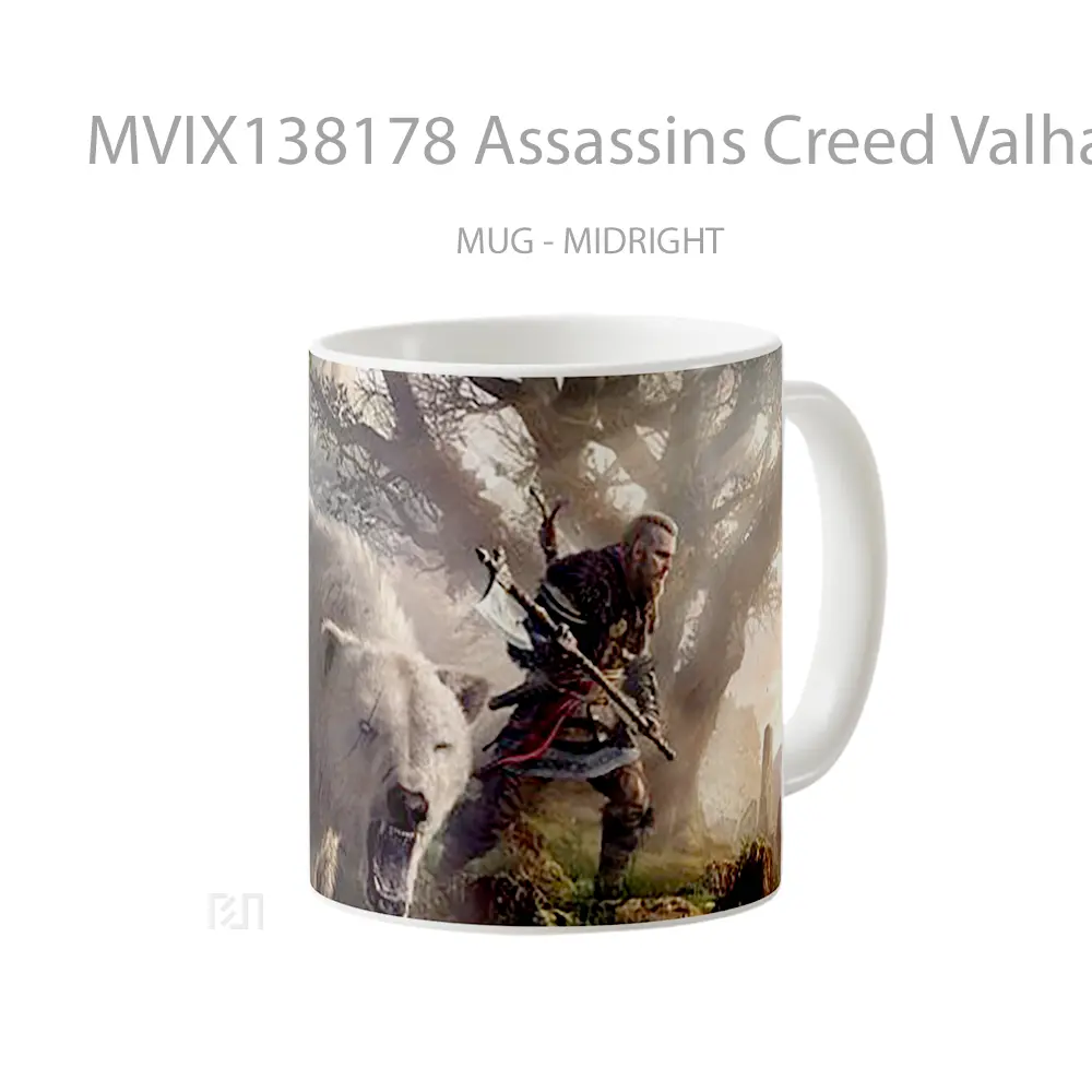 Mug Assassins Creed Valhalla Cangkir Gamer - All-side / Desain