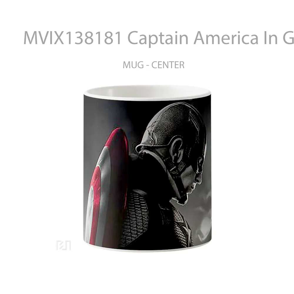 Mug Captain America In Grey Scale And Red Gelas Superhero
