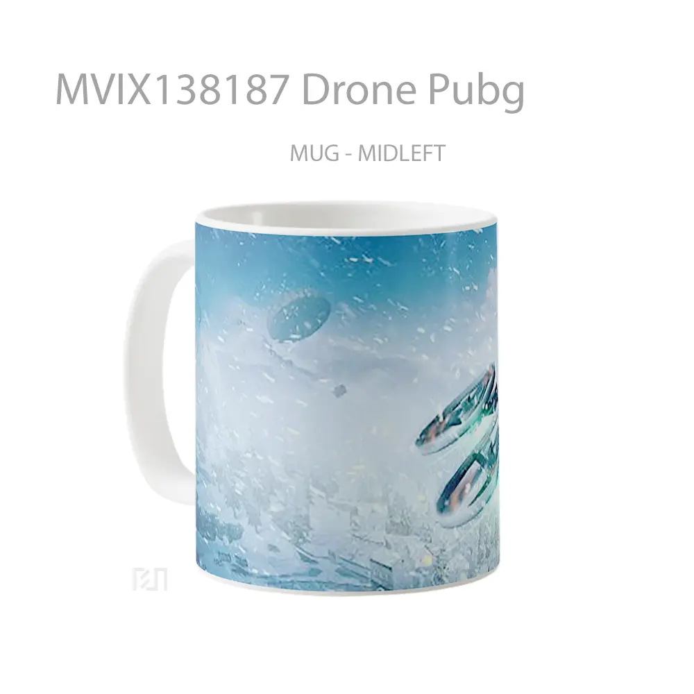 Mug Drone Pubg Cangkir Gamer - All-side / Desain