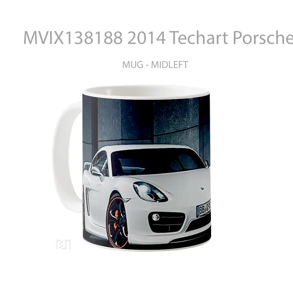 Mug 2014 Techart Porsche Cayman Cangkir Mobil - All-side / Desain