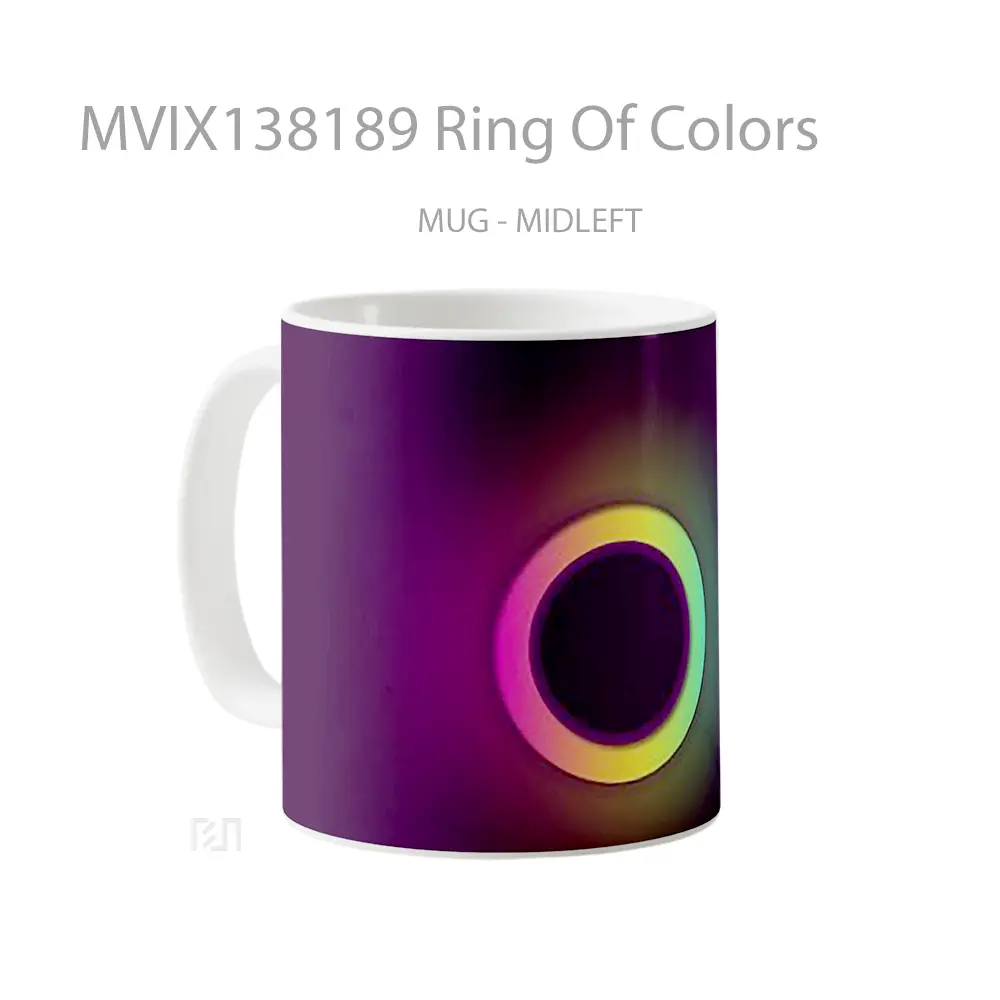 Mug Ring Of Colors Gelas Keramik Unik - All-side / Desain