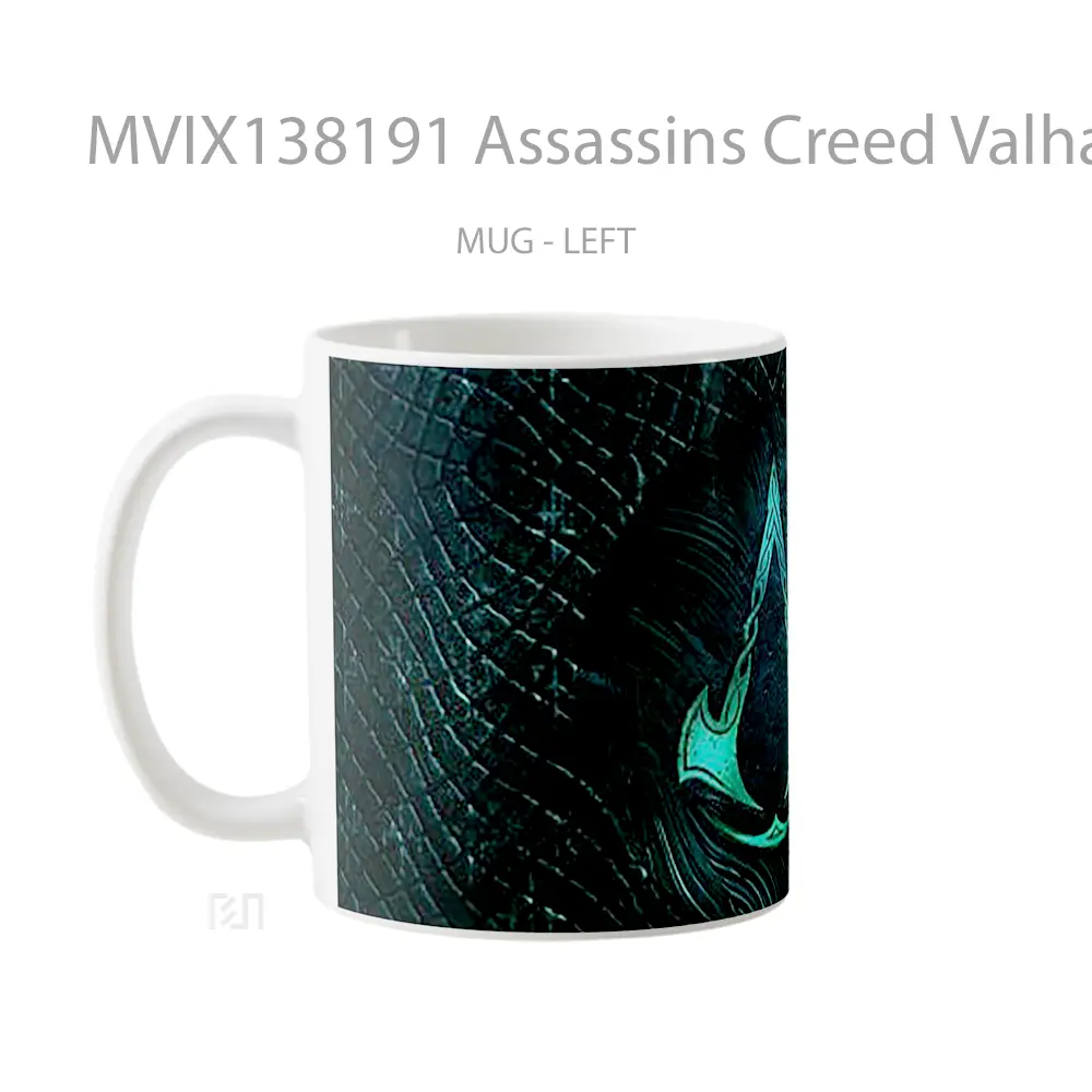Mug Assassins Creed Valhalla Logo Cangkir Gamer - All-side / Desain