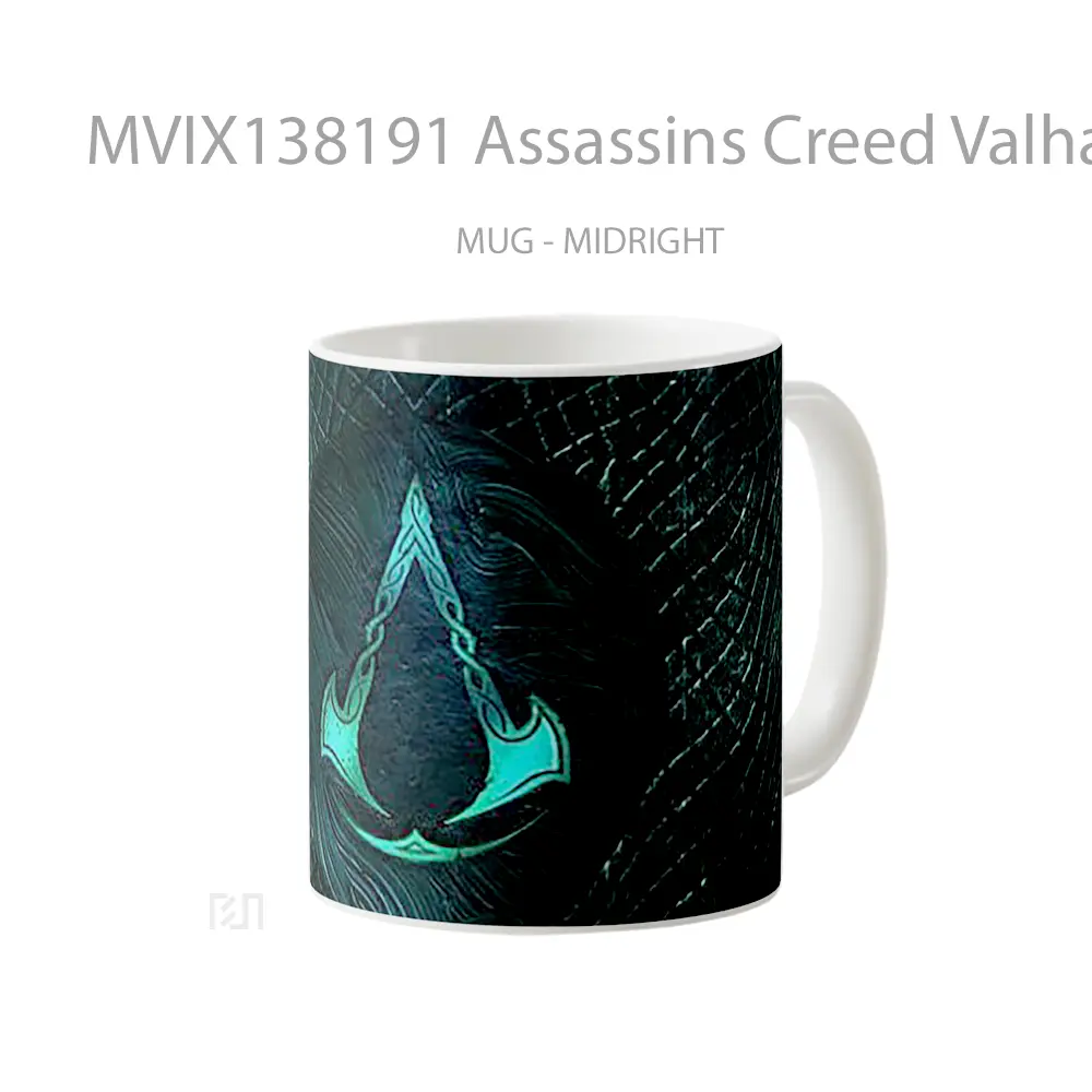 Mug Assassins Creed Valhalla Logo Cangkir Gamer - All-side / Desain