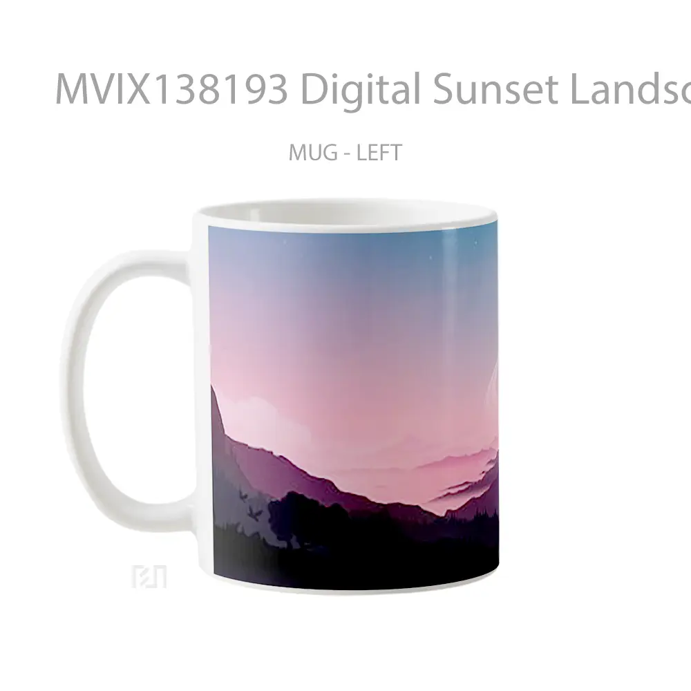 Mug Digital Sunset Landscape Gelas Pemandangan Alam - All-side / Desain