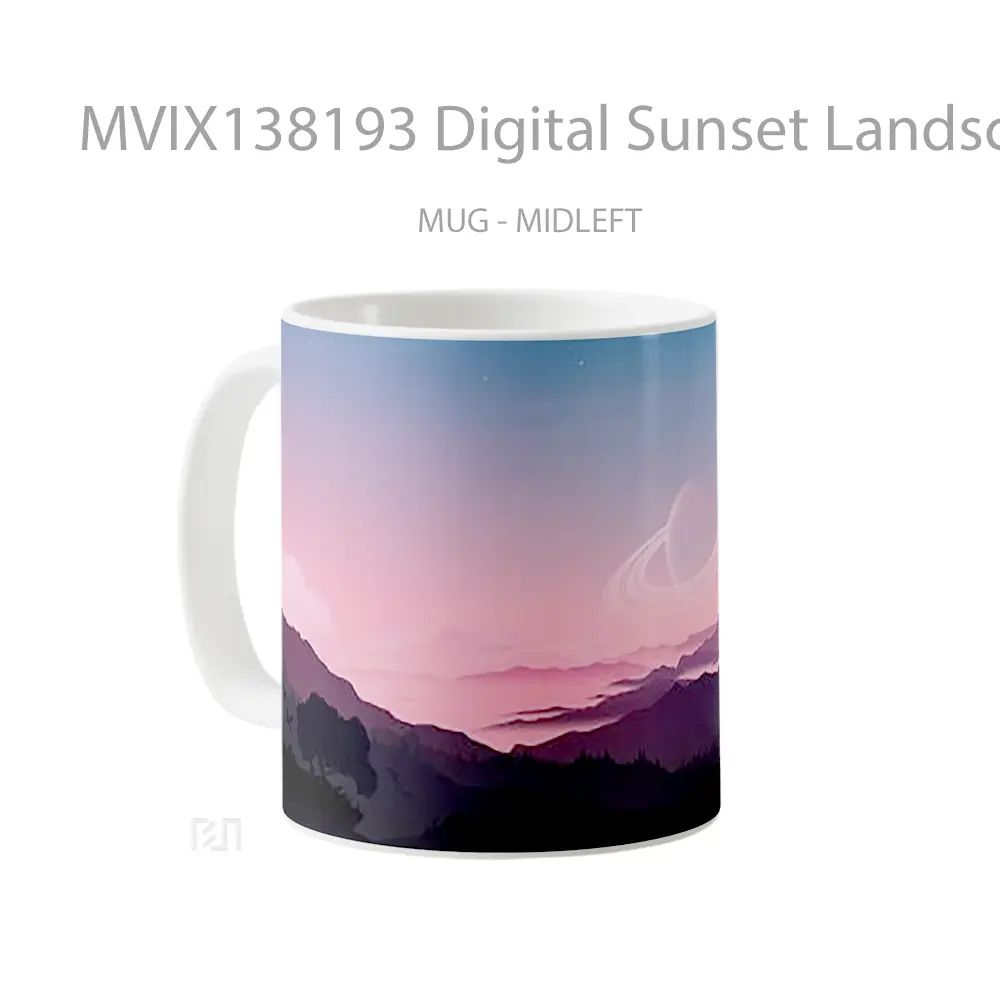 Mug Digital Sunset Landscape Gelas Pemandangan Alam - All-side / Desain