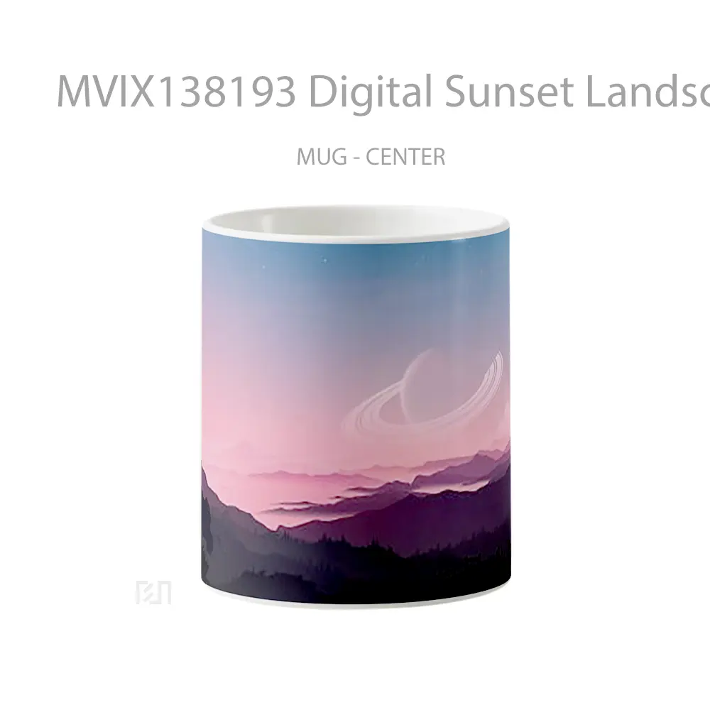 Mug Digital Sunset Landscape Gelas Pemandangan Alam
