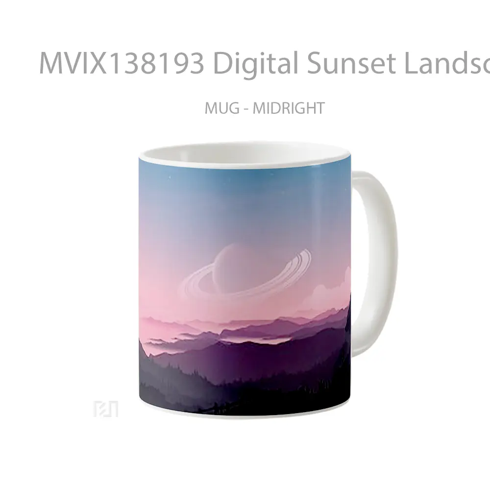 Mug Digital Sunset Landscape Gelas Pemandangan Alam - All-side / Desain