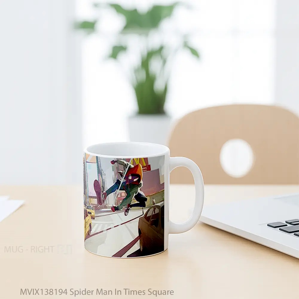 Mug Spider Man In Times Square Gelas Superhero - All-side / Desain