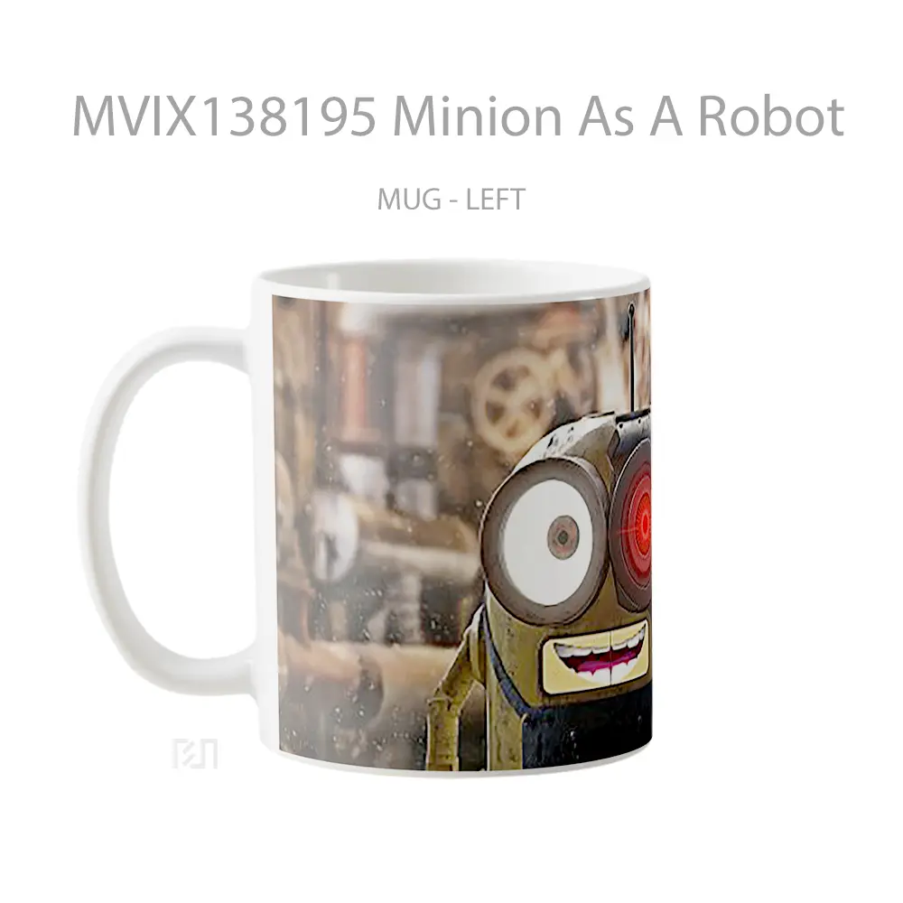 Mug Minion As A Robot Gelas Kartun - All-side / Desain