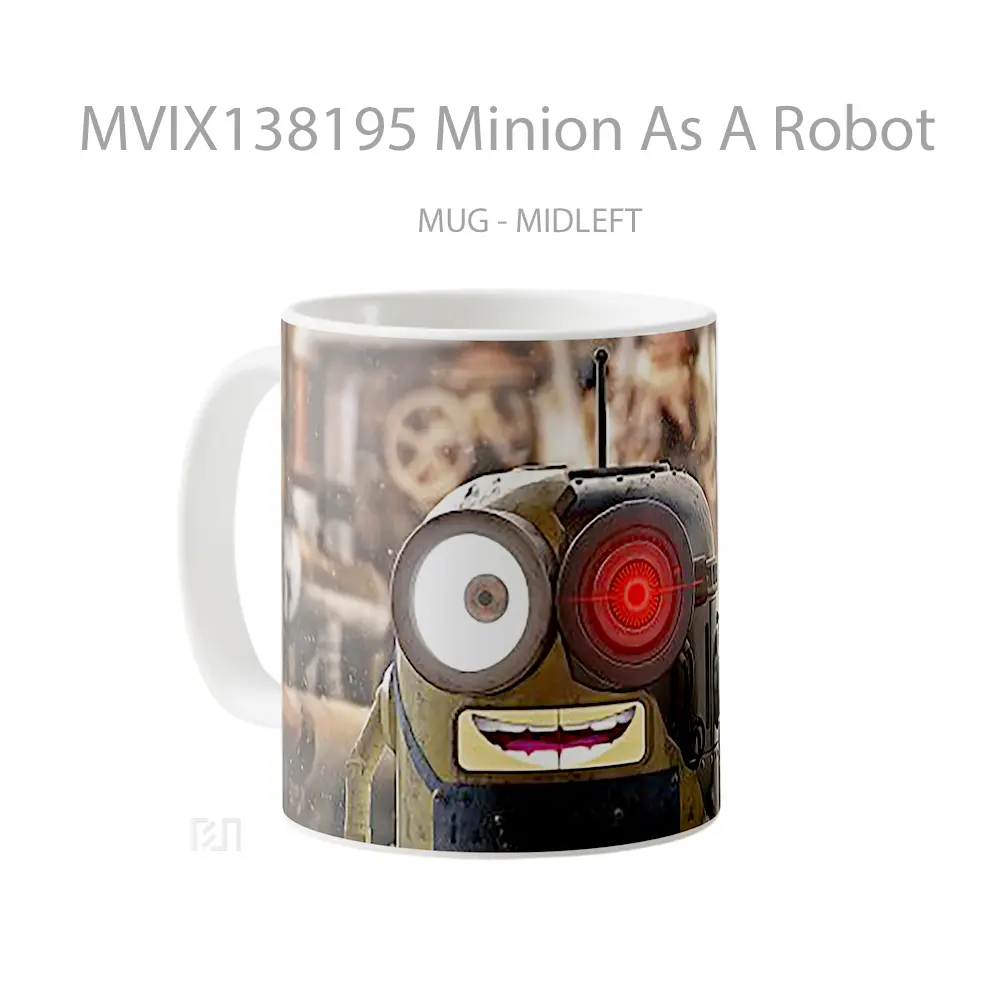 Mug Minion As A Robot Gelas Kartun - All-side / Desain