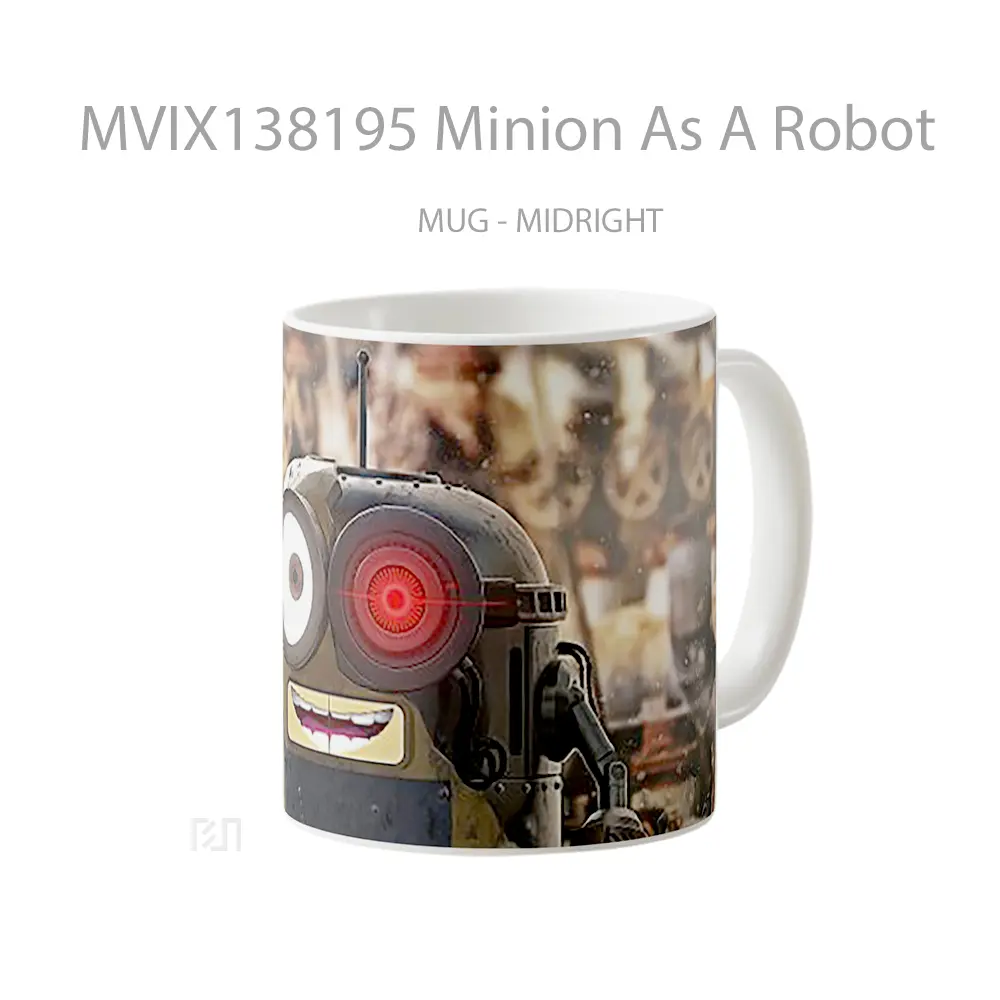 Mug Minion As A Robot Gelas Kartun - All-side / Desain