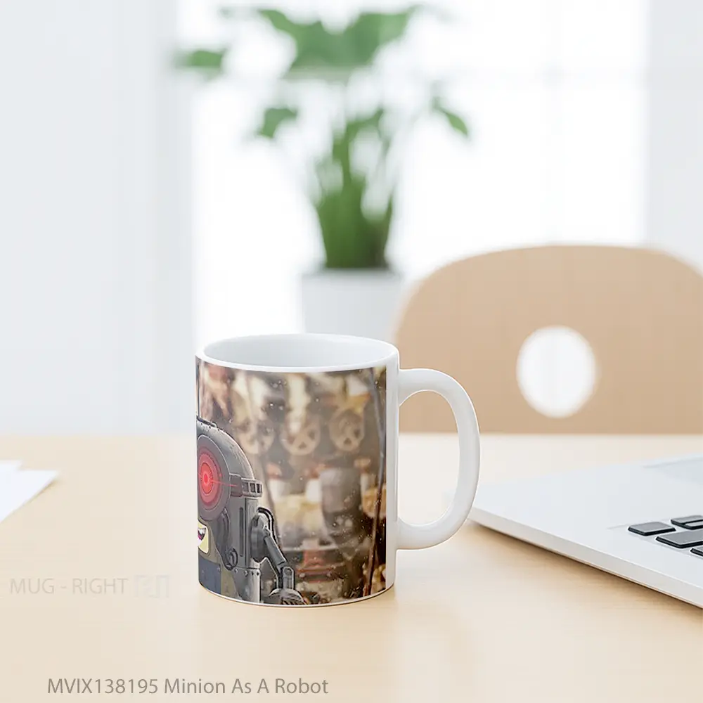 Mug Minion As A Robot Gelas Kartun - All-side / Desain