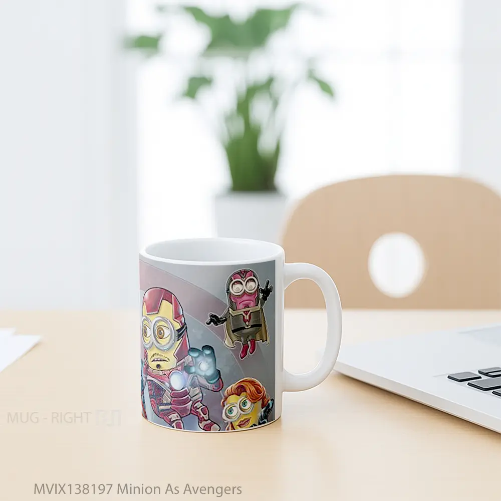 Mug Minion As Avengers Gelas Superhero - All-side / Desain