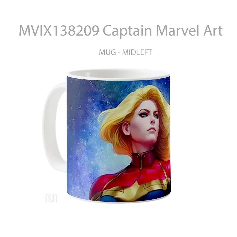 Mug Captain Marvel Art Gelas Superhero - All-side / Desain