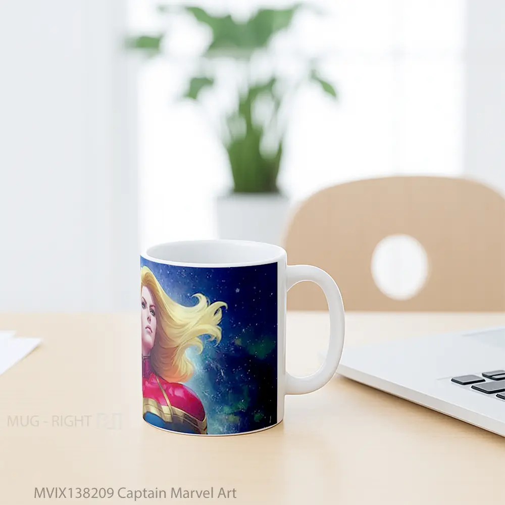 Mug Captain Marvel Art Gelas Superhero - All-side / Desain