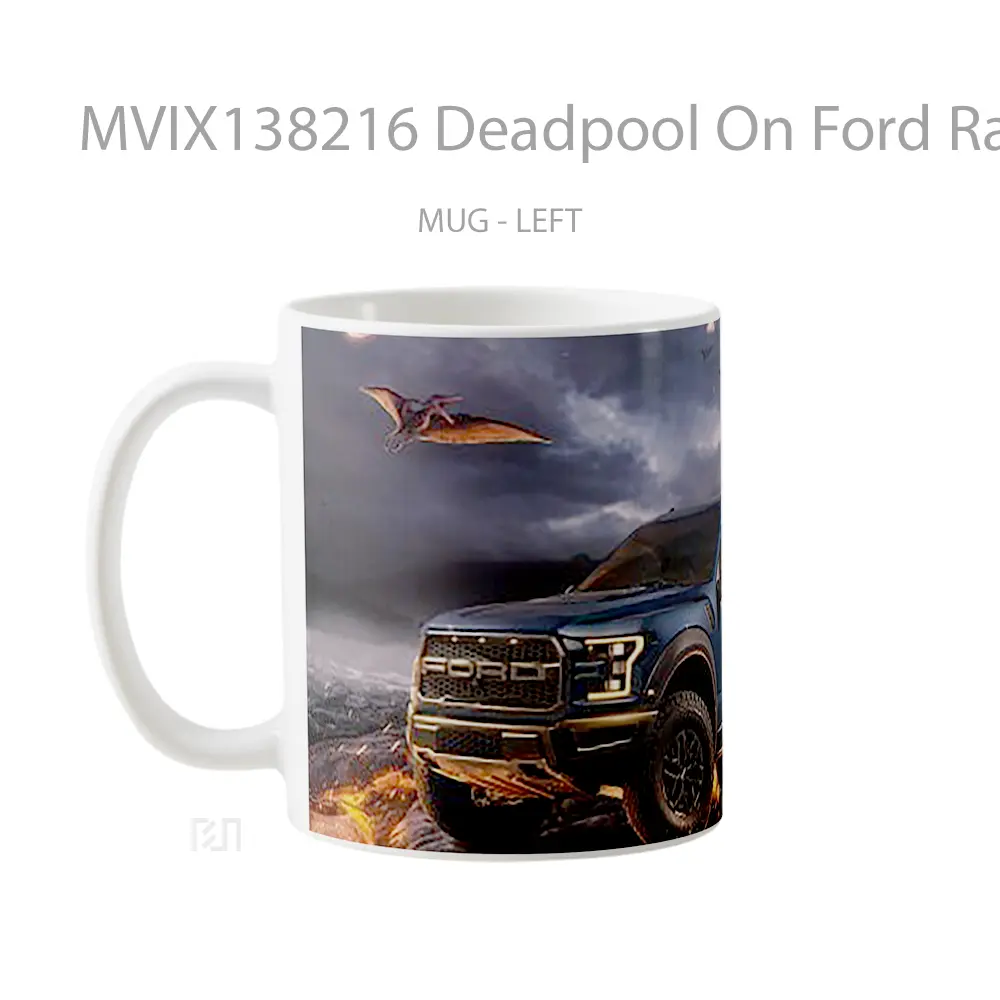 Mug Deadpool On Ford Raptor Gelas Superhero - All-side / Desain