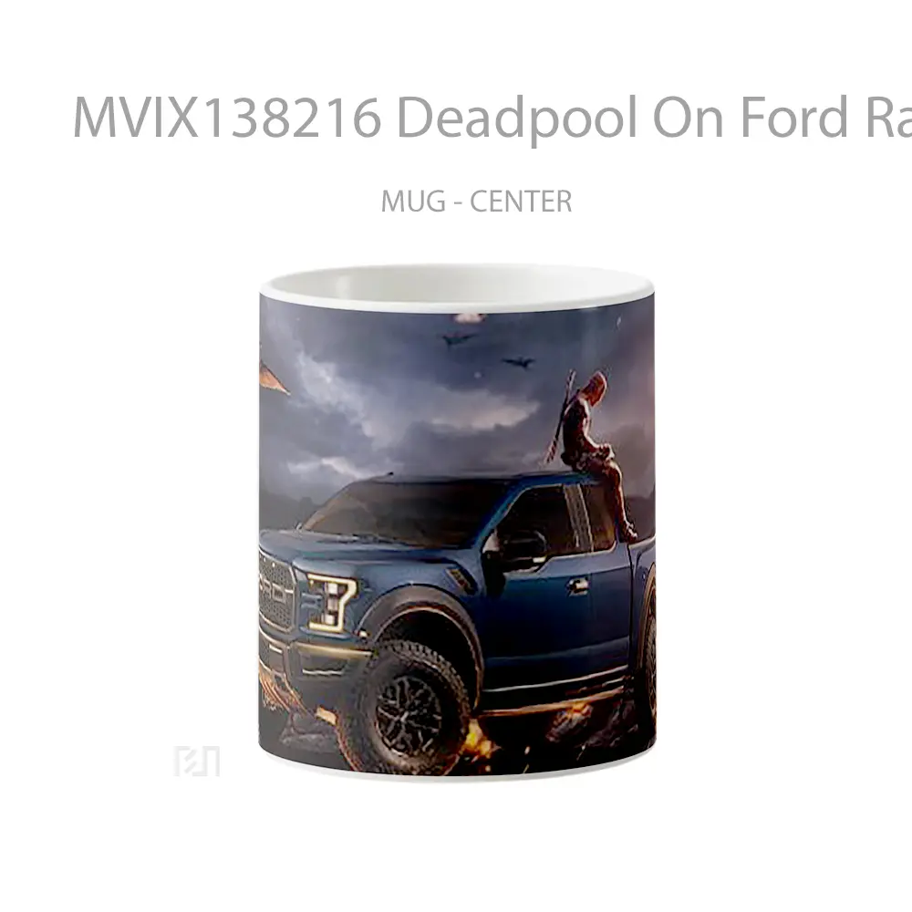 Mug Deadpool On Ford Raptor Gelas Superhero
