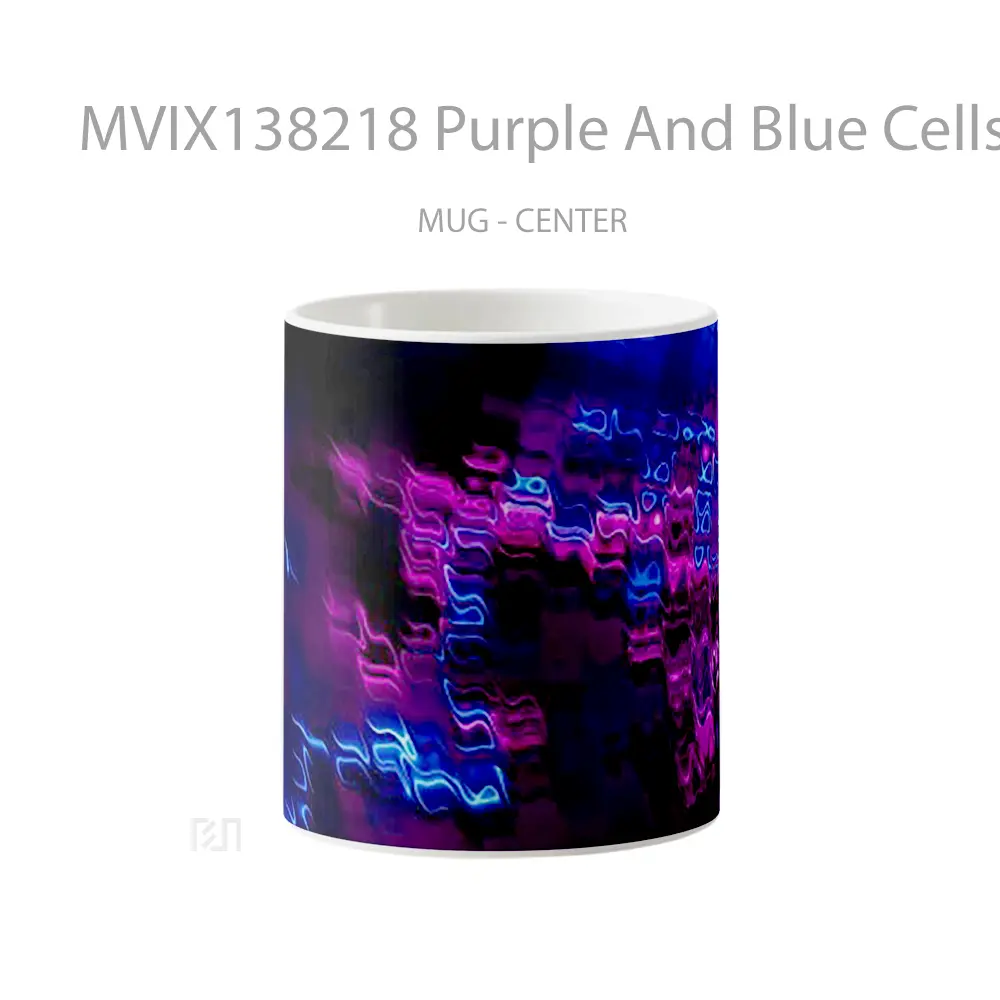 Mug Purple And Blue Cells Gelas Keramik Unik