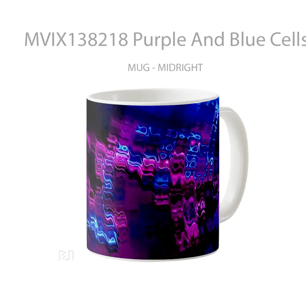 Mug Purple And Blue Cells Gelas Keramik Unik - All-side / Desain