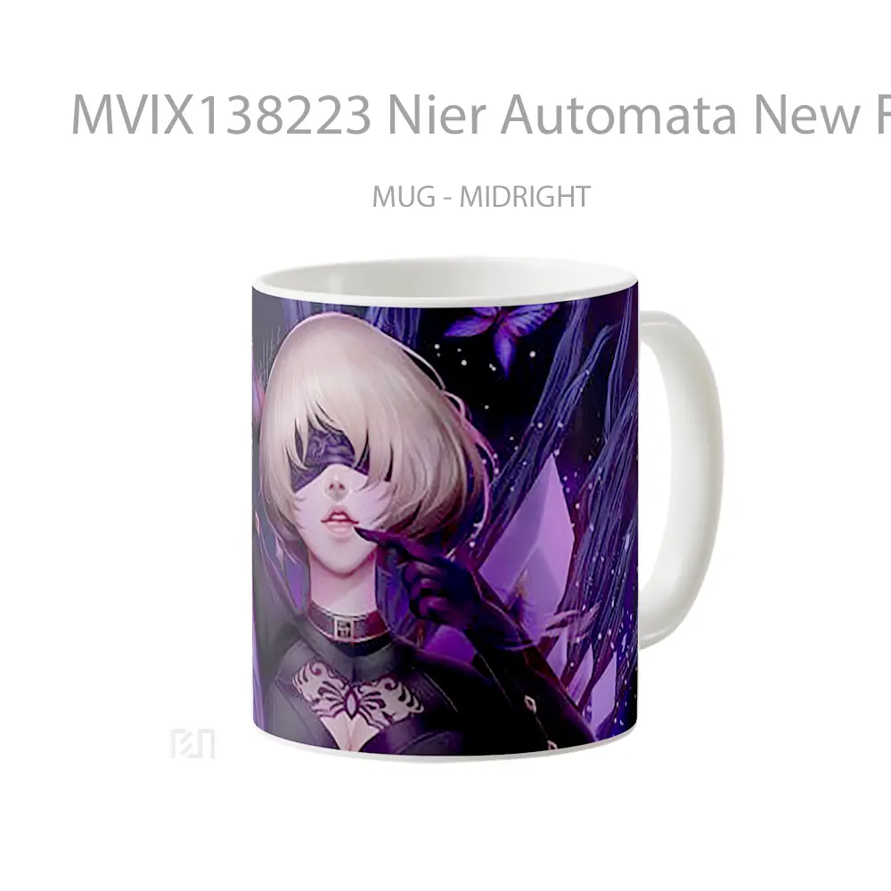 Mug Nier Automata New Fanart Cangkir Gamer - All-side / Desain