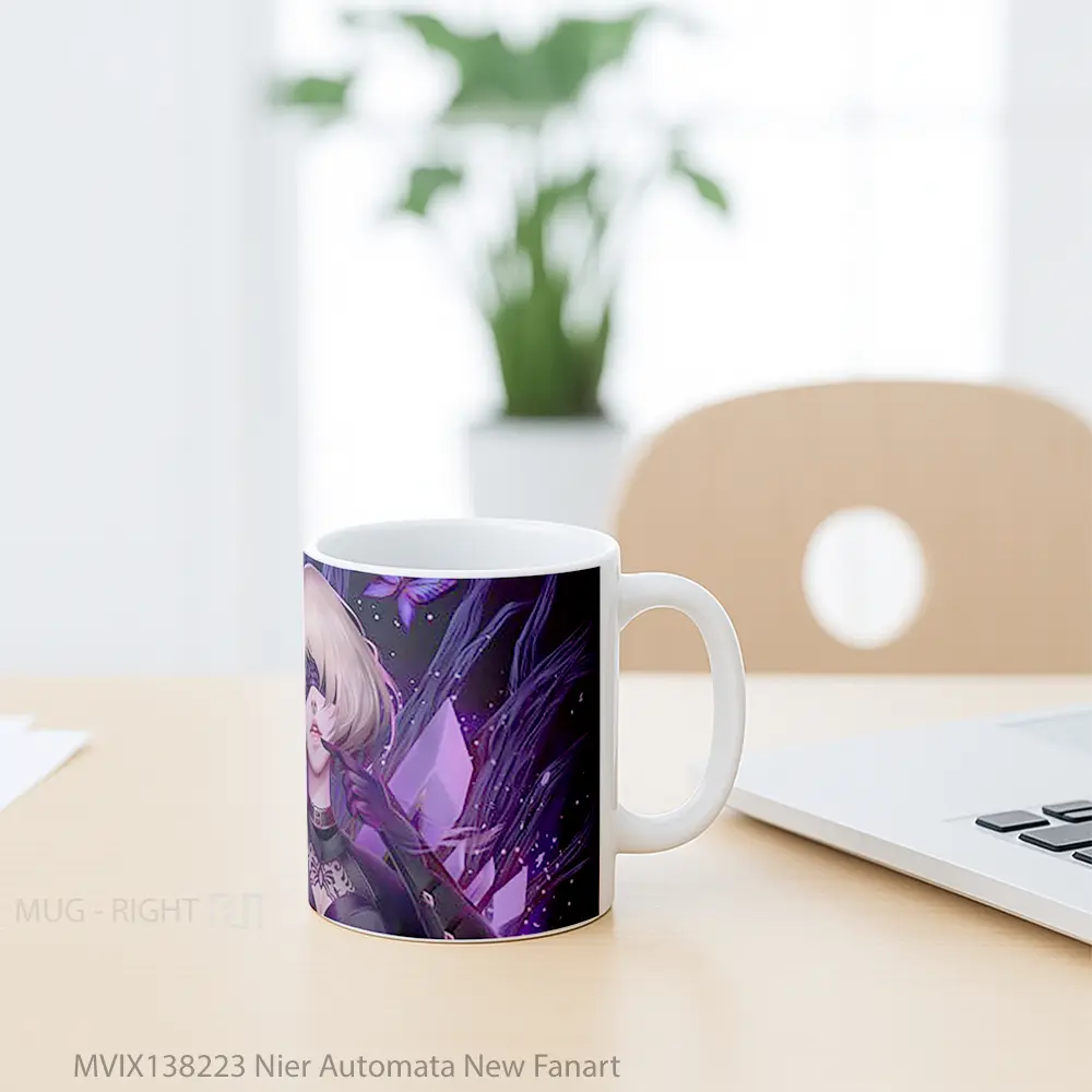 Mug Nier Automata New Fanart Cangkir Gamer - All-side / Desain