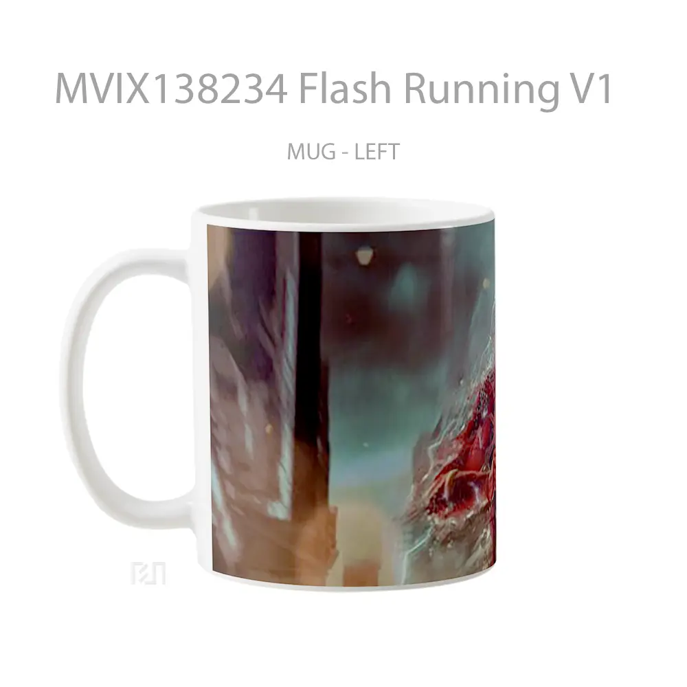 Mug Flash Running V1 Gelas Superhero - All-side / Desain