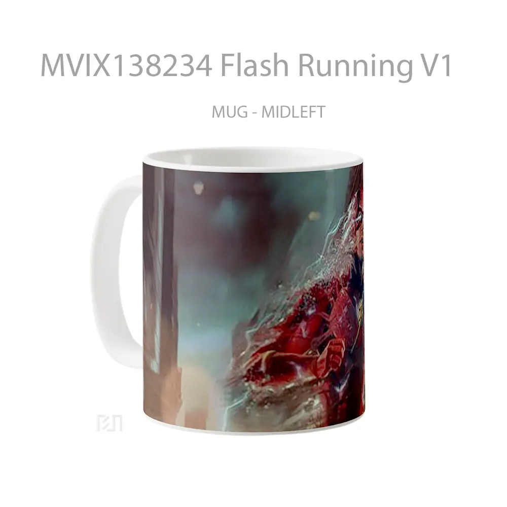 Mug Flash Running V1 Gelas Superhero - All-side / Desain