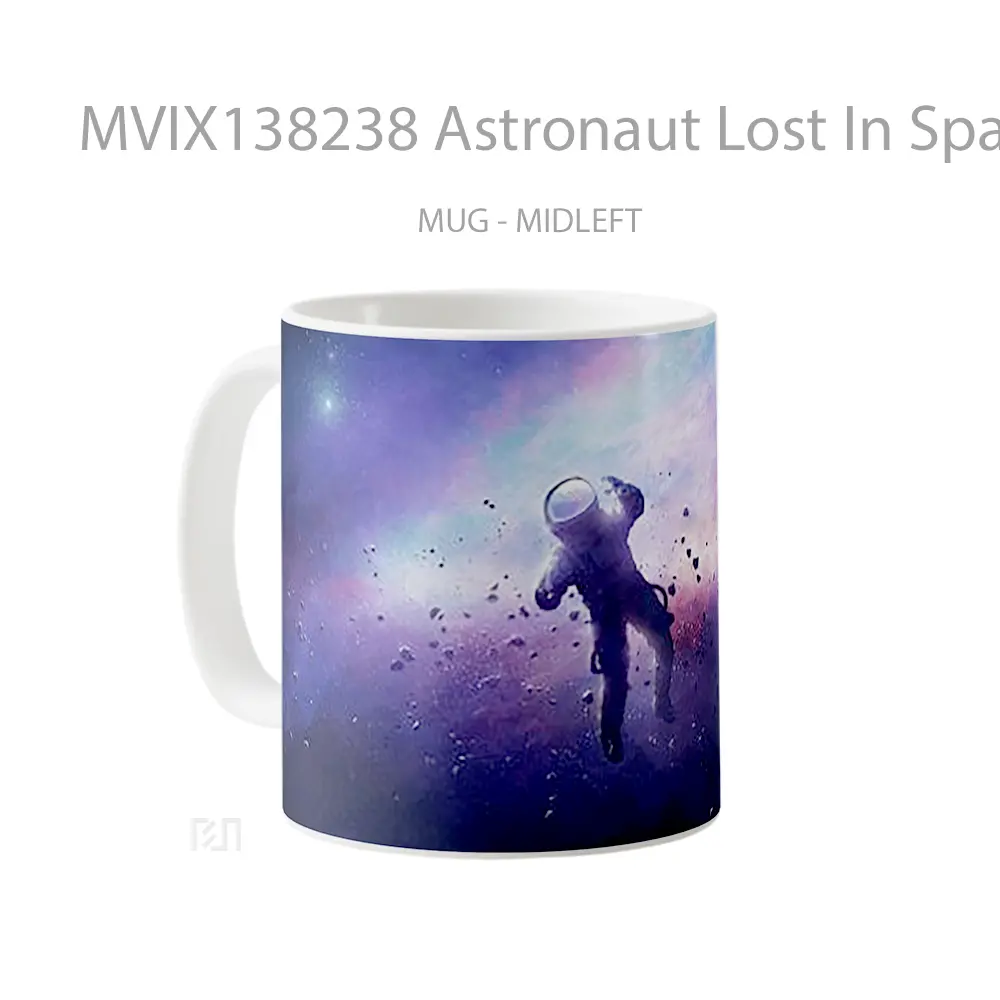 Mug Astronaut Lost In Space Gelas Astronomi - All-side / Desain