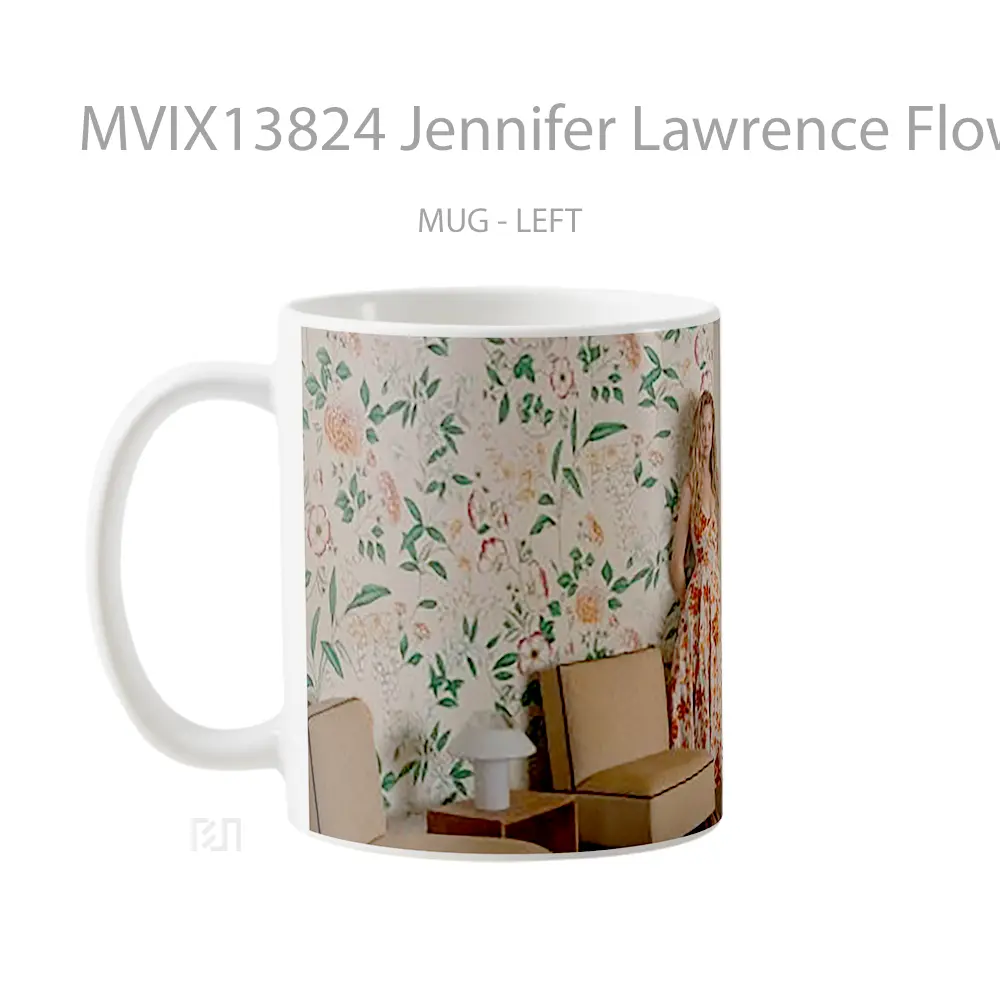 Mug Jennifer Lawrence Flowered Dress Gelas Keramik Unik - All-side / Desain
