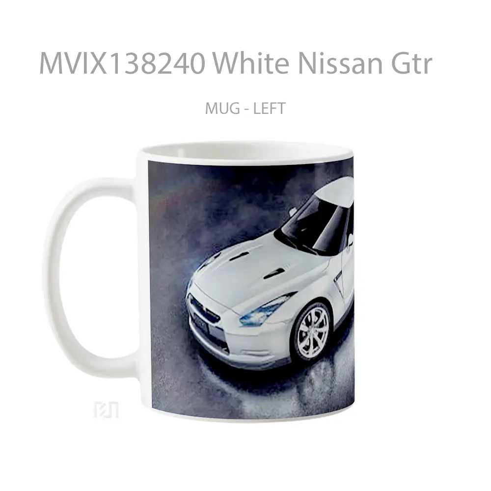 Mug White Nissan Gtr Cangkir Mobil - All-side / Desain