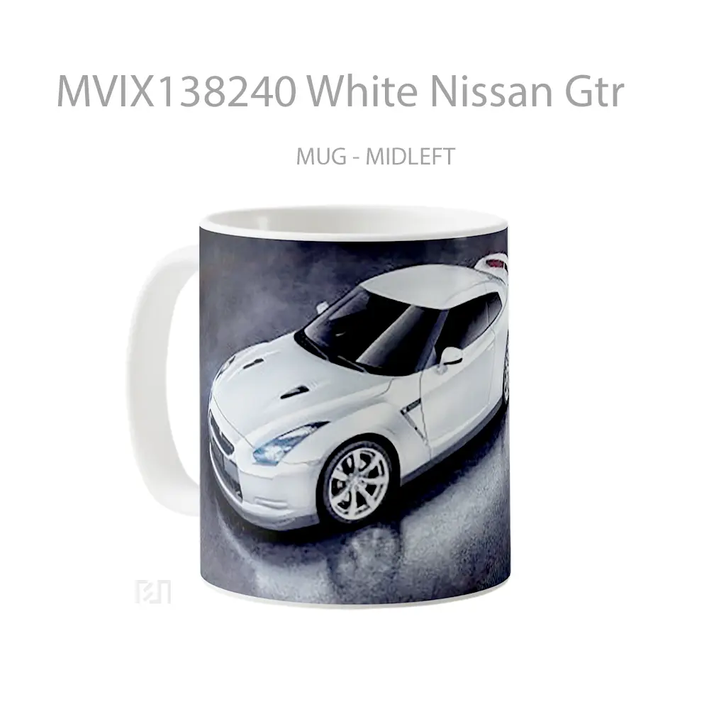 Mug White Nissan Gtr Cangkir Mobil - All-side / Desain