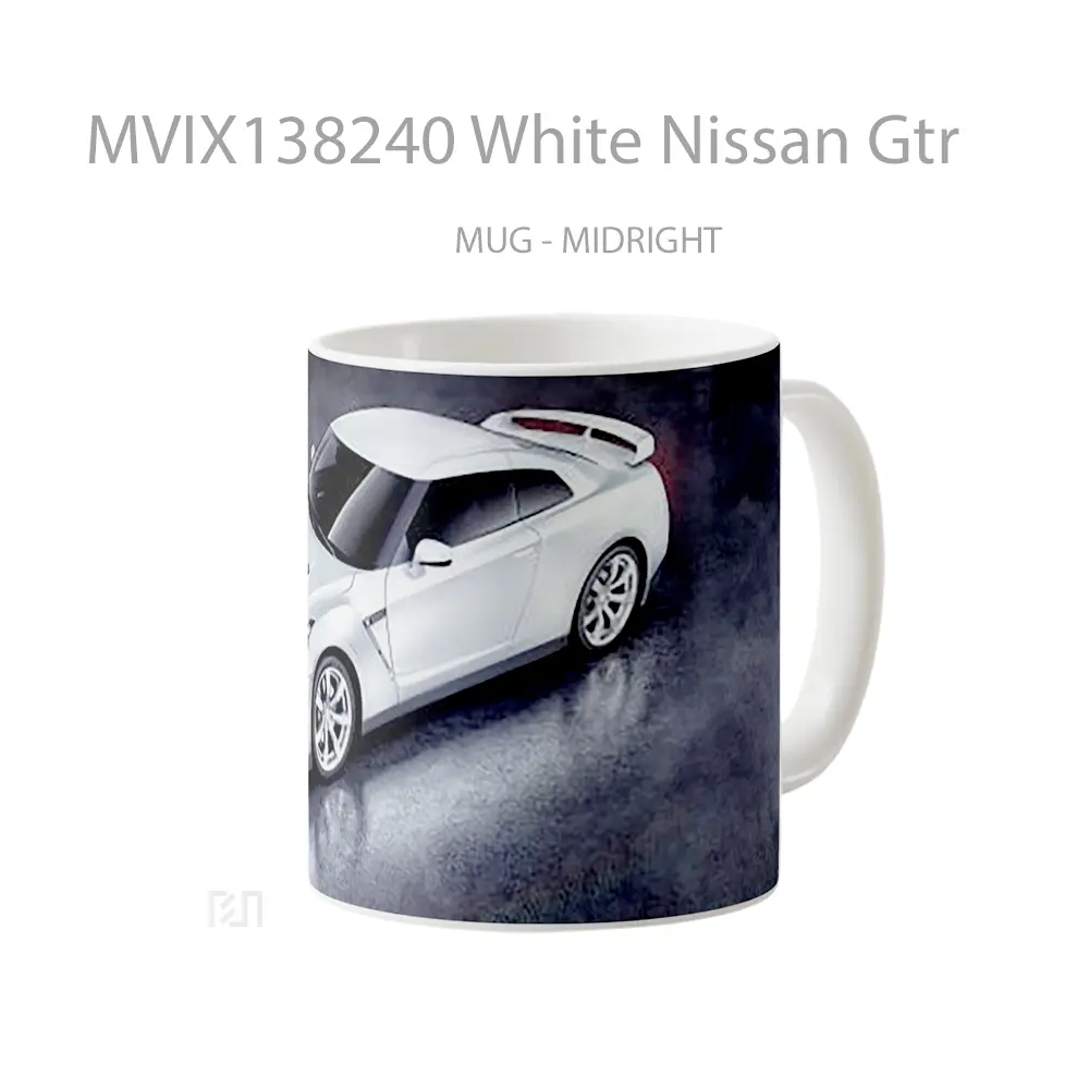 Mug White Nissan Gtr Cangkir Mobil - All-side / Desain