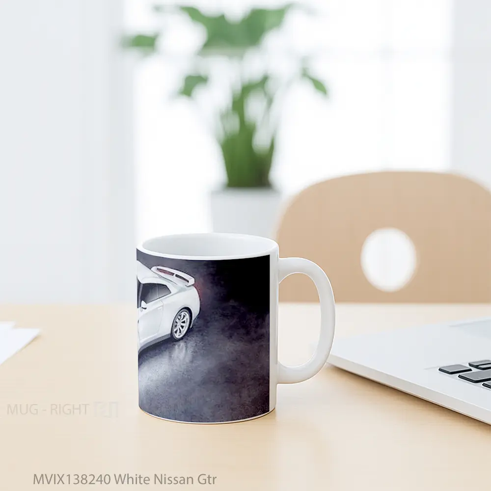 Mug White Nissan Gtr Cangkir Mobil - All-side / Desain