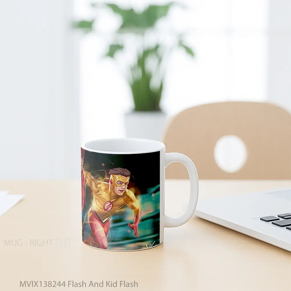 Mug Flash And Kid Flash Gelas Superhero - All-side / Desain