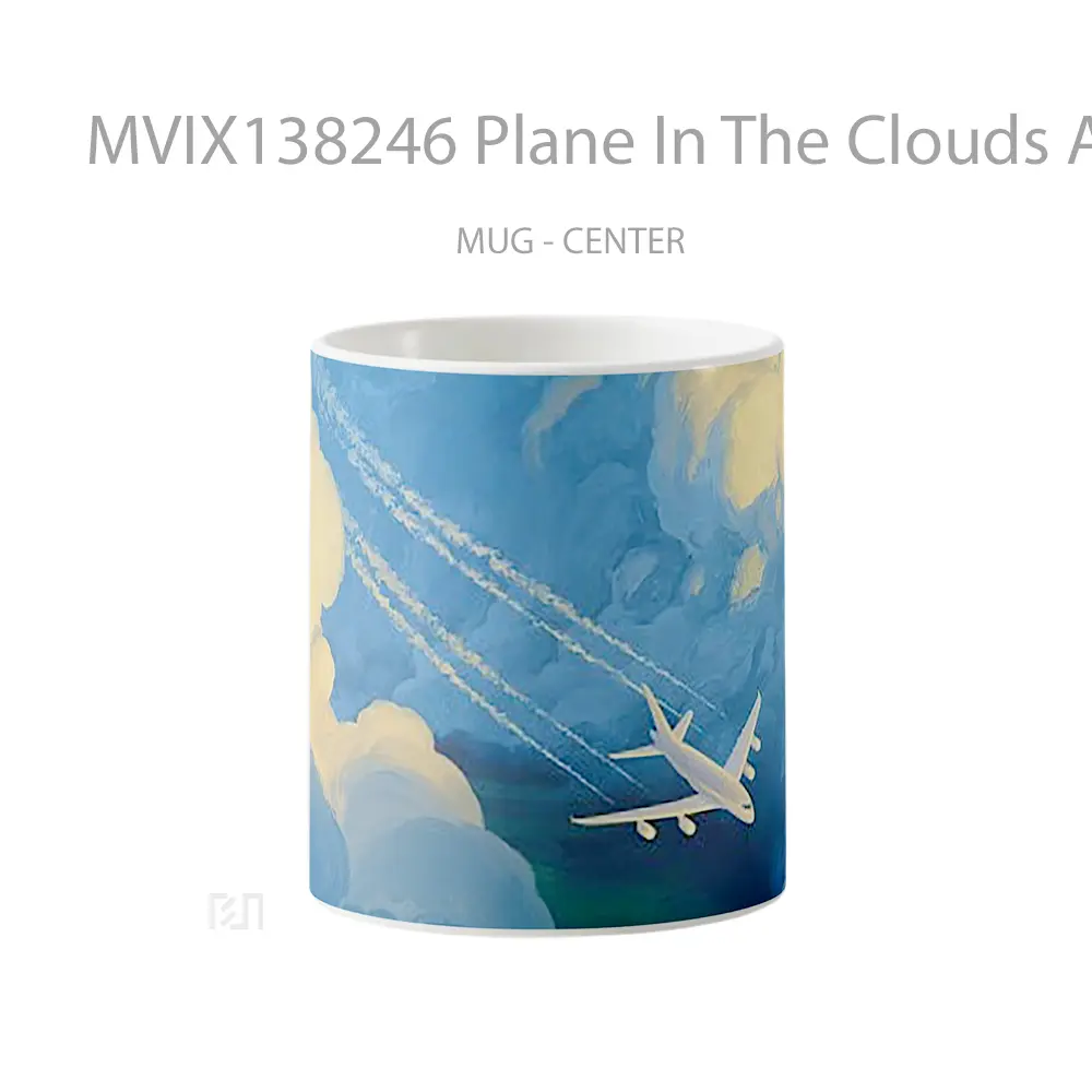 Mug Plane In The Clouds Artwork Gelas Pemandangan Alam
