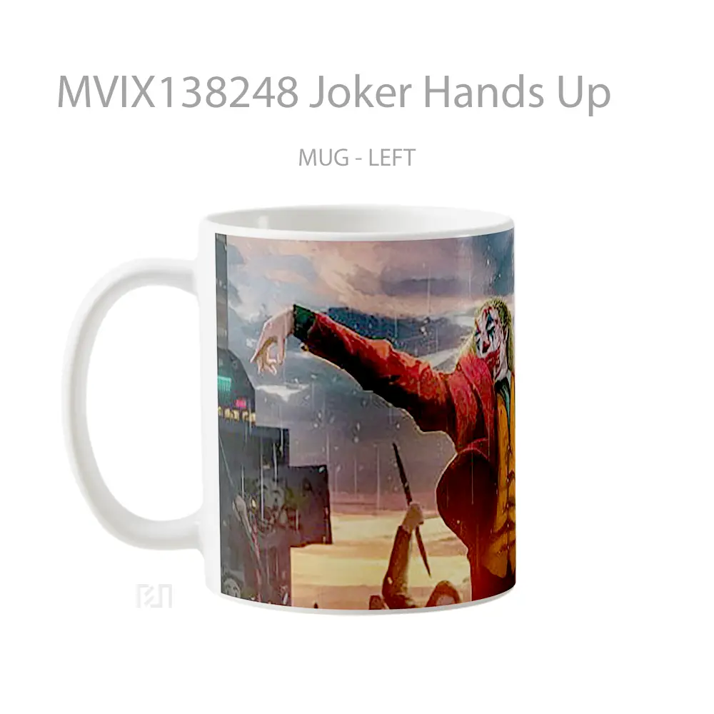 Mug Joker Hands Up Gelas Superhero - All-side / Desain