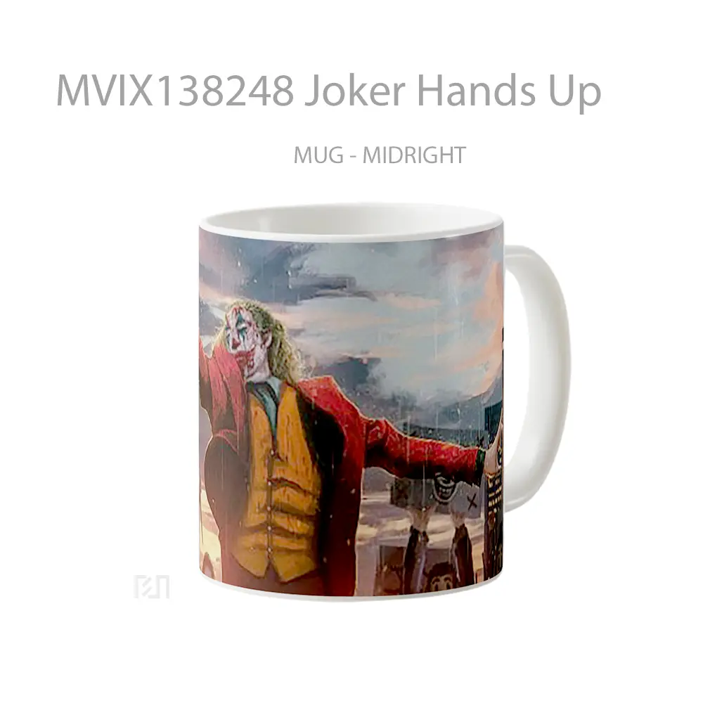 Mug Joker Hands Up Gelas Superhero - All-side / Desain