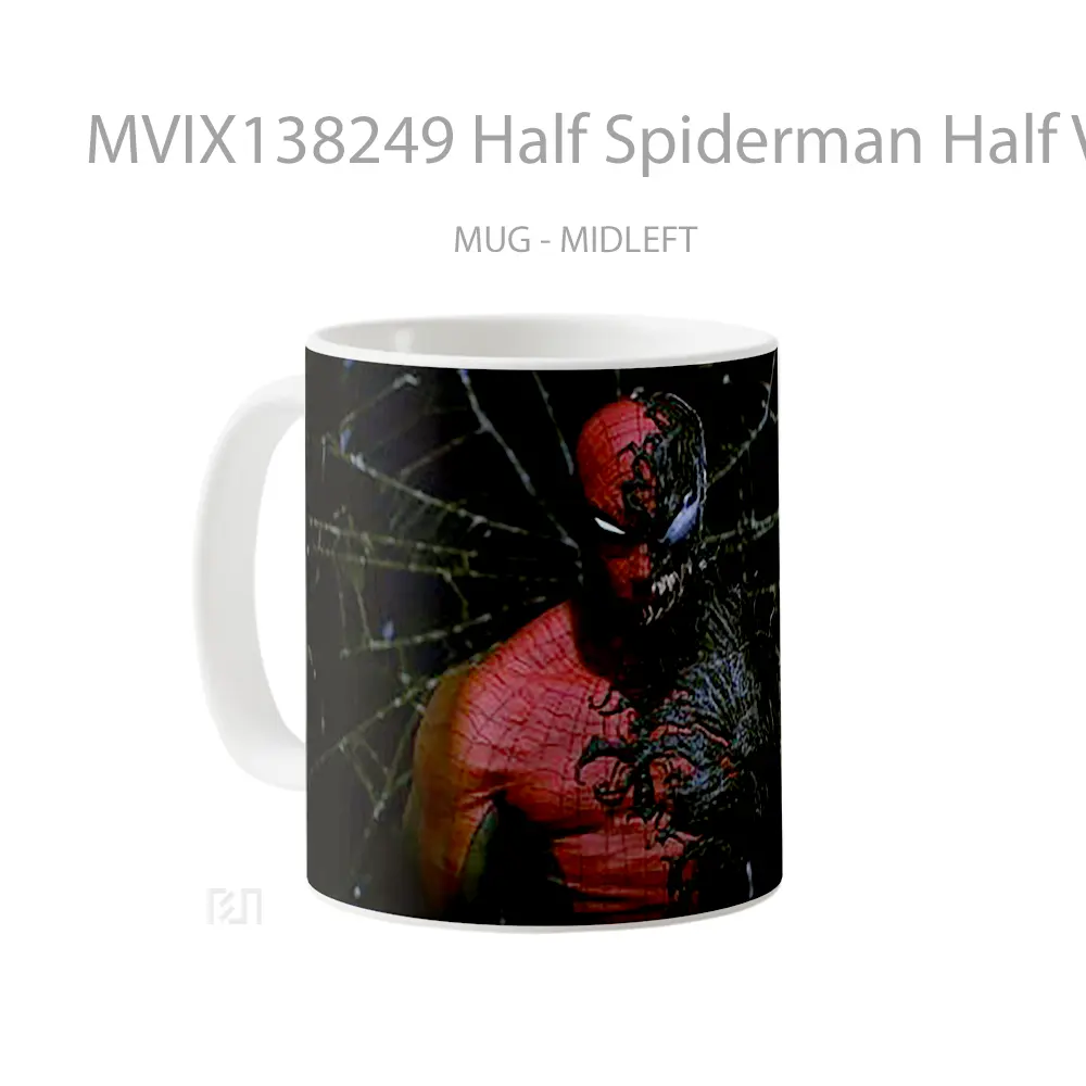 Mug Half Spiderman Half Venom Gelas Superhero - All-side / Desain