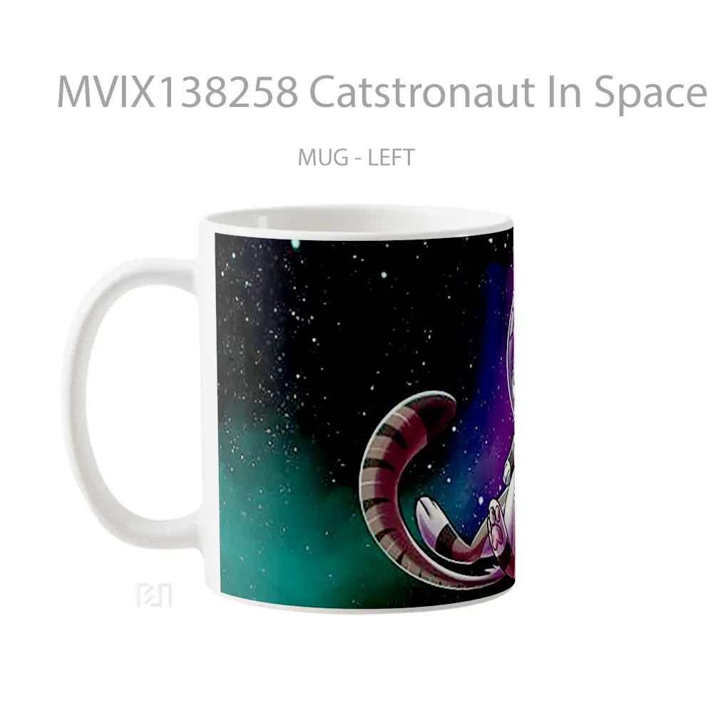 Mug Catstronaut In Space Gelas Astronomi - All-side / Desain