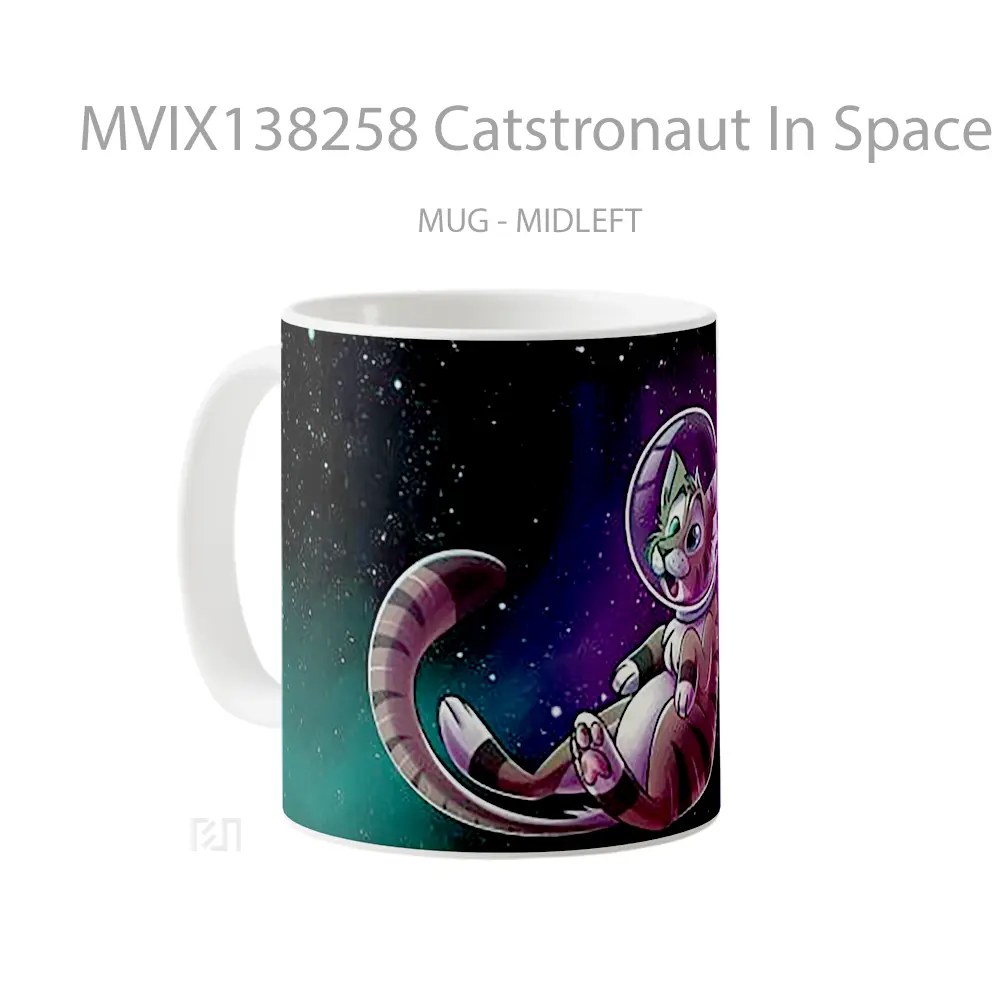 Mug Catstronaut In Space Gelas Astronomi - All-side / Desain