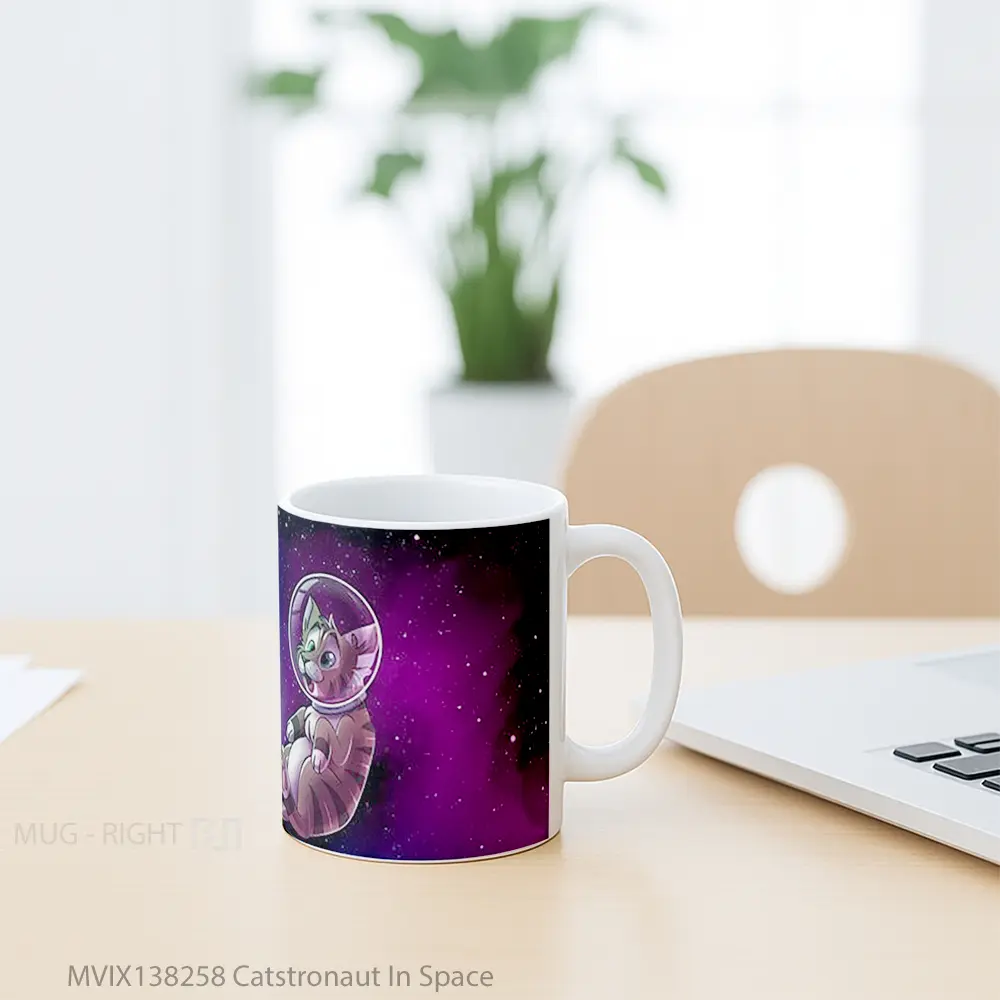 Mug Catstronaut In Space Gelas Astronomi - All-side / Desain