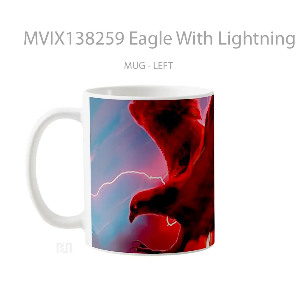 Mug Eagle With Lightning On The Background Gelas Hewan Lucu - All-side / Desain