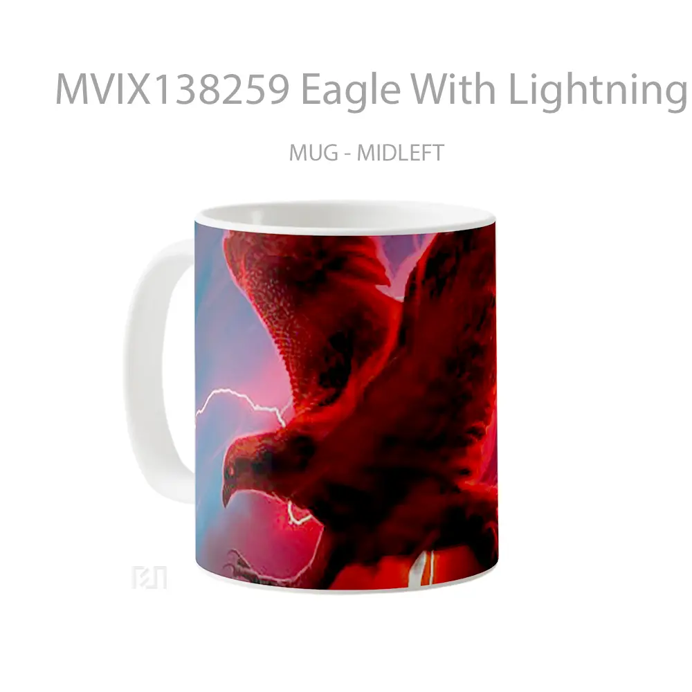 Mug Eagle With Lightning On The Background Gelas Hewan Lucu - All-side / Desain