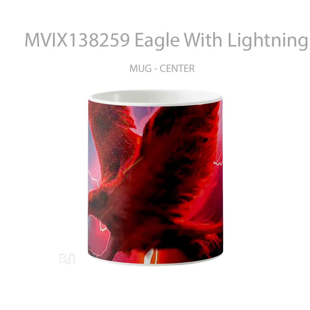 Mug Eagle With Lightning On The Background Gelas Hewan Lucu