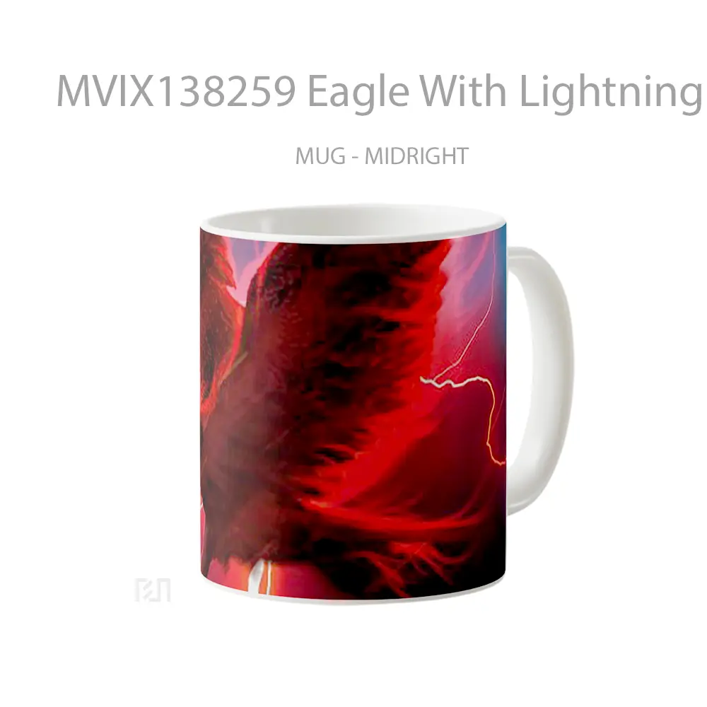 Mug Eagle With Lightning On The Background Gelas Hewan Lucu - All-side / Desain