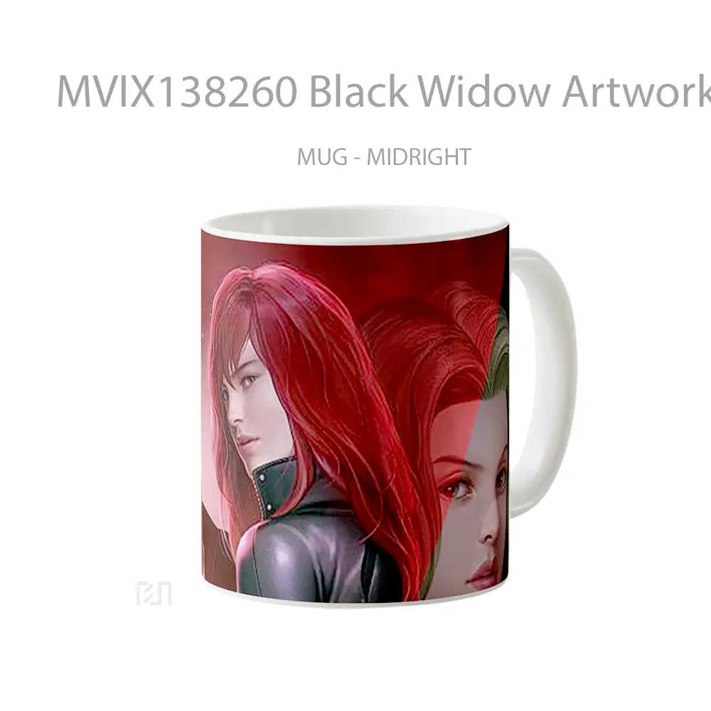 Mug Black Widow Artworks Gelas Superhero - All-side / Desain