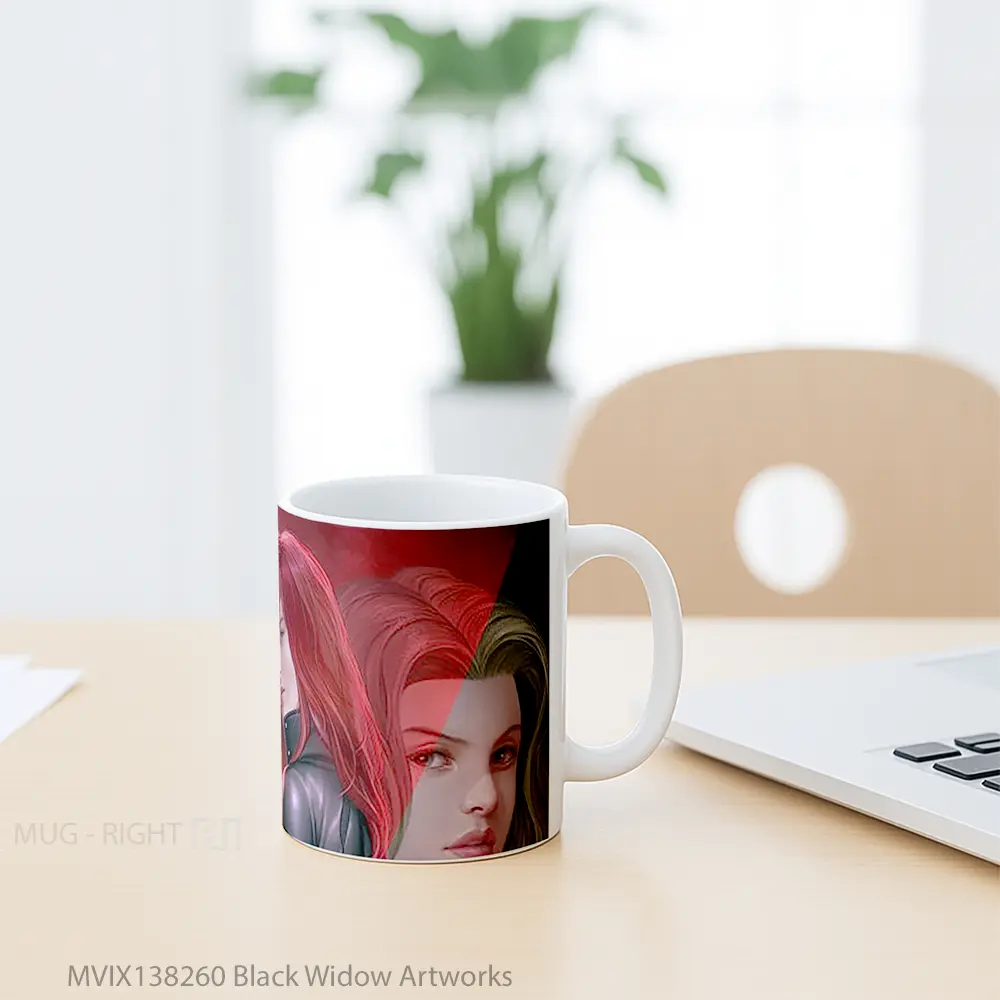 Mug Black Widow Artworks Gelas Superhero - All-side / Desain